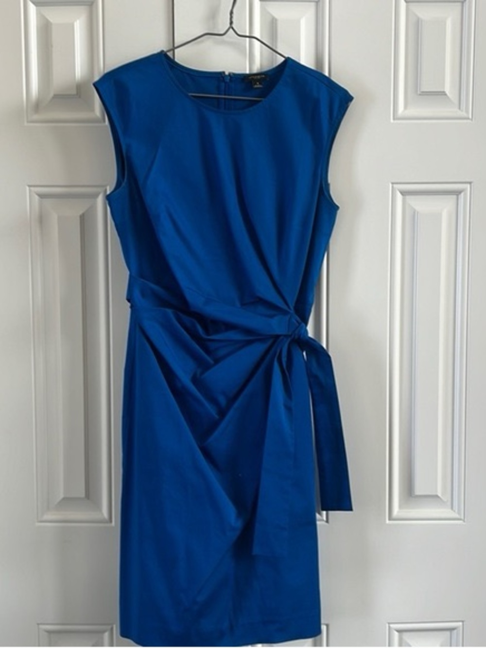 Ann Taylor Statement Royal Blue Sleeveless Blue Tie-Waist Sheath Dress 0P Petite